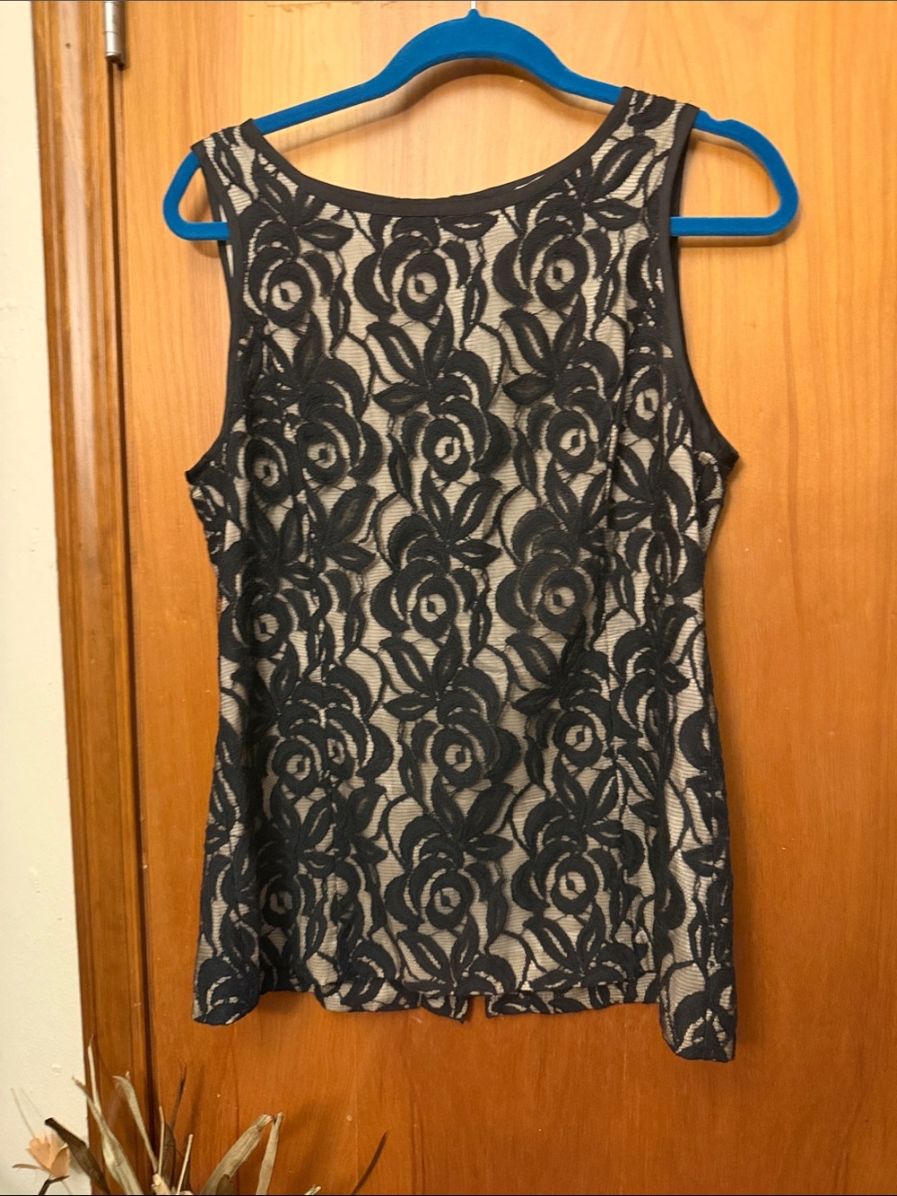 Banana Republic Black Floral Lace Overlay Camisole